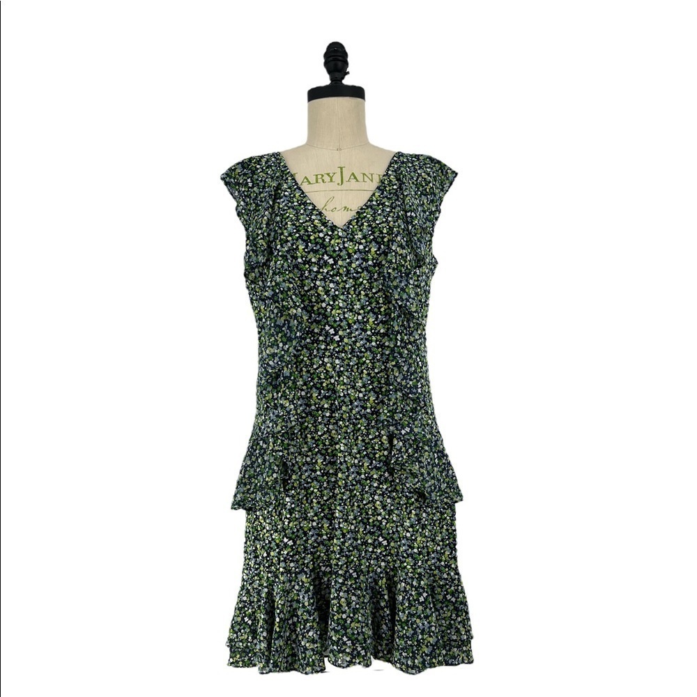 MICHAEL Michael Kors
Wild Flower Cascade tiered ruffle Floral Dress SZ L